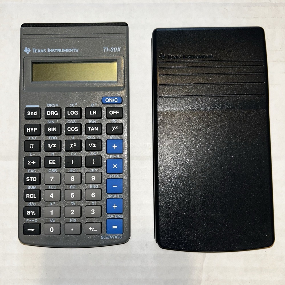 Texas Instruments TI-30X Scientific Calculator + Slide Cover - Vintage - TESTED